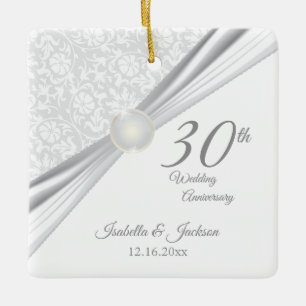 30th Pearl  Anniversary Ceramic Ornament