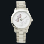 30th pearl purple balloon wedding anniversary  watch<br><div class="desc">Personalised 30th wedding anniversary watch with purple heart balloons design. The perfect gift for a husband to give his wife on their pearl wedding anniversary. The names shown can both be customised and the anniversary number can also be changed as desired. A matching card and gift bag are also available...</div>