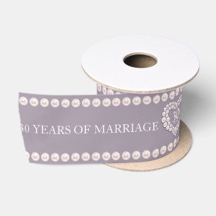 30th pearl wedding anniversary custom heart satin ribbon