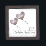 30th pearl wedding anniversary heart balloons gift box<br><div class="desc">Personalized 30th wedding anniversary gift box- a personal gift for a husband to give his wife on their pearl wedding anniversary after thirty years of marriage. The names of the happy couple can be customized and the box could be used to store jewellery or items with precious memories. Matching greetings...</div>