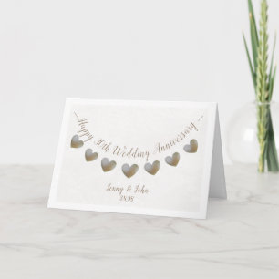 30th Pearl Wedding Anniversary heart bunting card