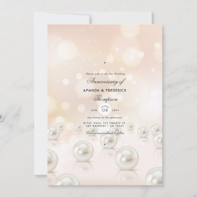 30th Pearl Wedding Anniversary Invitation (Front)