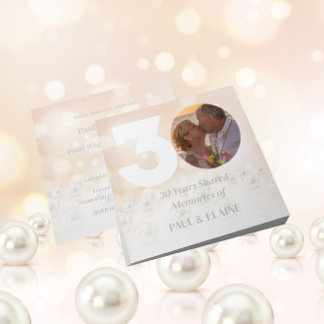 30th Pearl Wedding Anniversary Photo Personalized Invitation