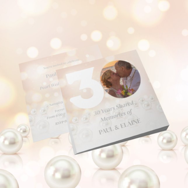 30th Pearl Wedding Anniversary Photo Personalized Invitation (Creator Uploaded)