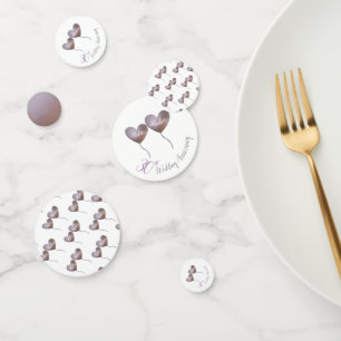 30th Pearl wedding anniversary purple balloons Confetti