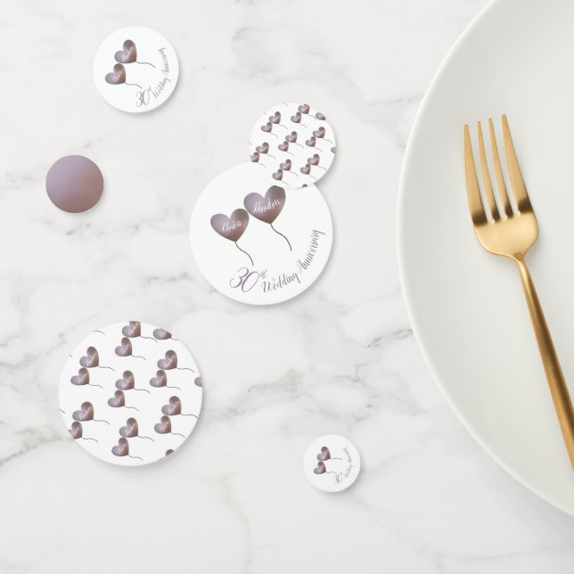 30th Pearl wedding anniversary purple balloons Confetti (Group)