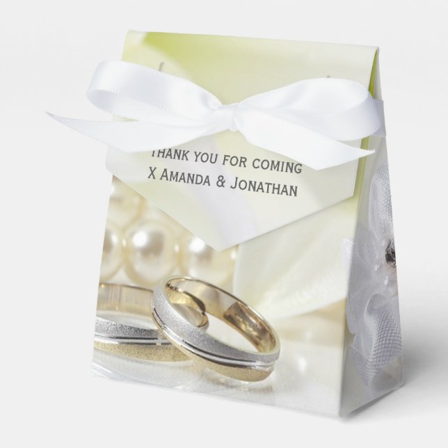 30th Pearl Wedding Anniversary St.Joseph Lily Favor Box (Front Side)