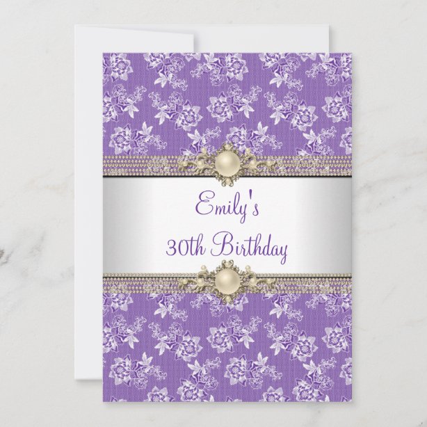 Purple 30th Birthday Invitations | Zazzle.ca