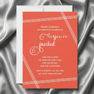 30th Simple Modern Elegant Birthday Party Invites