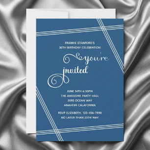30th Simple Modern Elegant Birthday Party Invites
