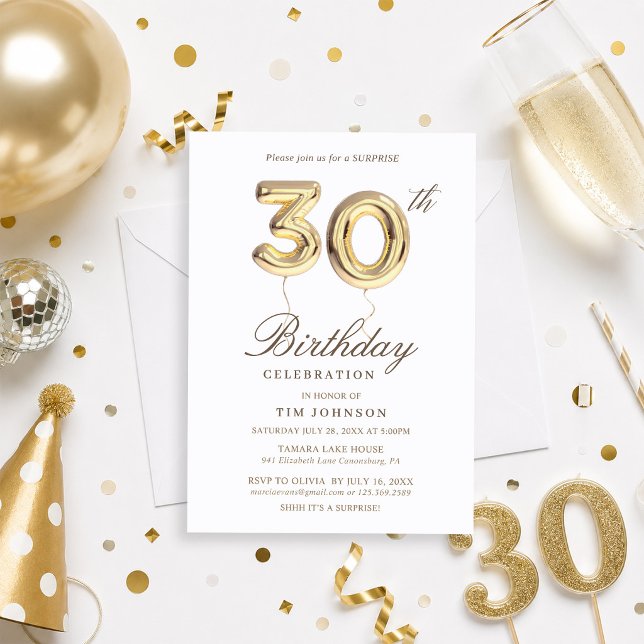 30th Surprise Birthday Party Invitation (Creator Uploaded)