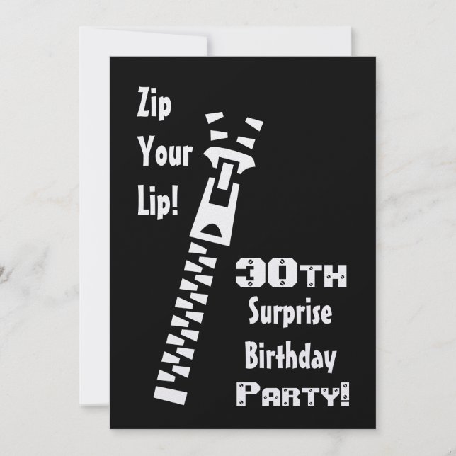 30th SURPRISE Birthday Party Invitation Template (Front)