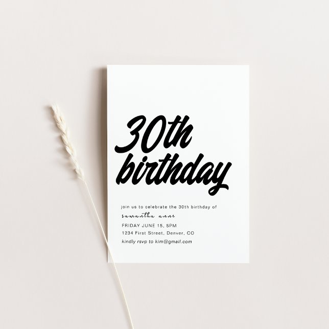 30th Thirty Birthday Party Invitation (Creator Uploaded)