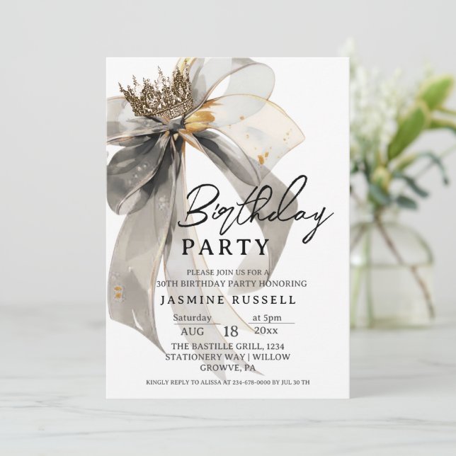 30th Thirty Birthday Party Women Invitation (Standing Front)