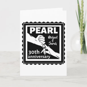 30th wedding anniversary black and white romantic card