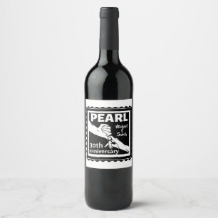30th wedding anniversary black and white romantic wine label