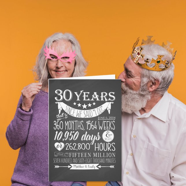 30th wedding anniversary, chalkboard, 30 years card (Creator Uploaded)