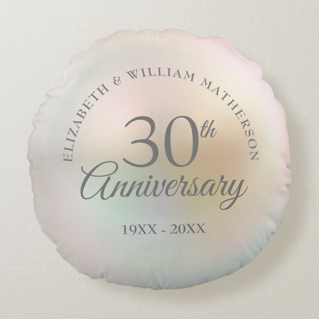 30th Wedding Anniversary Chic Beautiful Pearl  Round Pillow (Front)