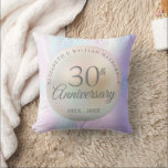 30th Wedding Anniversary Chic Beautiful Pearl  Throw Pillow<br><div class="desc">Featuring a beautiful pearl,  this chic 30th wedding anniversary pillow can be personalised with your special pearl anniversary information on a pearl background. Designed by Thisisnotme©</div>