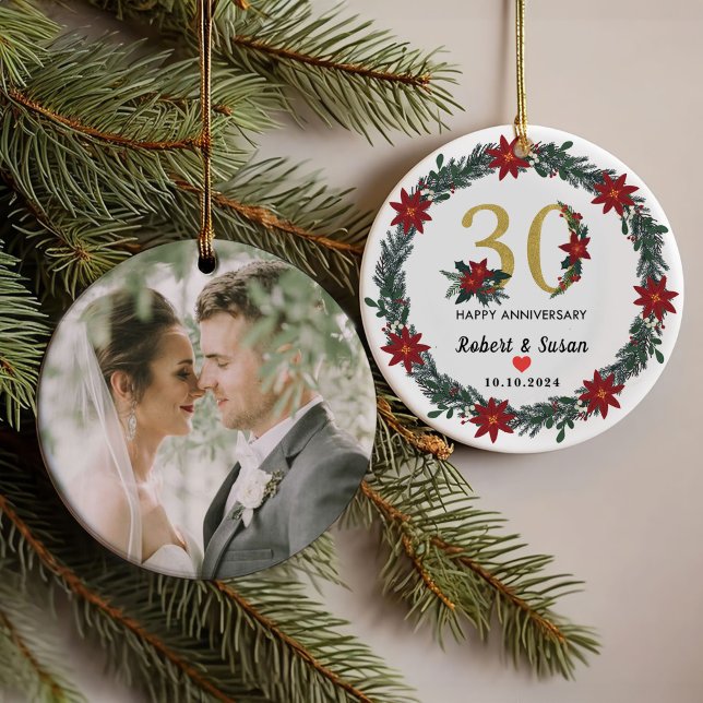30th Wedding Anniversary Christmas Gifts  Ornament (Creator Uploaded)