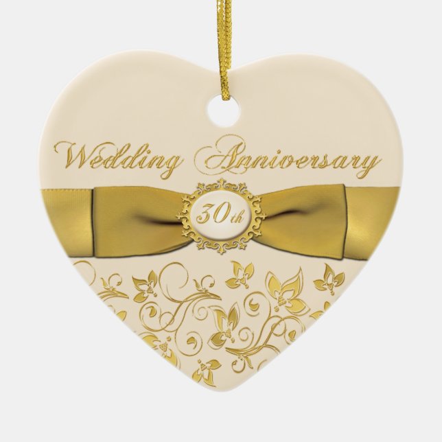 30th Wedding Anniversary Christmas Ornament (Front)