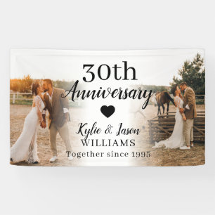30th Wedding Anniversary Custom 2 Photo Collage Banner