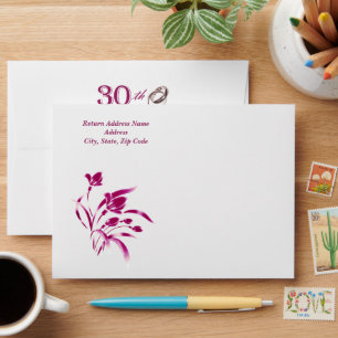 30th Wedding Anniversary Customizable Envelopes