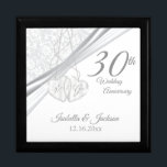 30th Wedding Anniversary Design Gift Box<br><div class="desc">🥇AN ORIGINAL COPYRIGHT ART DESIGN by Donna Siegrist ONLY AVAILABLE ON ZAZZLE! 30th Wedding Anniversary Design keepsake box ready for you to personalize. ✔NOTE: ONLY CHANGE THE TEMPLATE AREAS NEEDED! 😀 If needed, you can remove the text and start fresh adding whatever text and font you like. 📌If you need...</div>