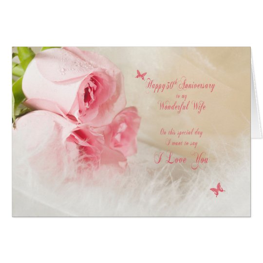 30th Wedding anniversary for wife with roses Card