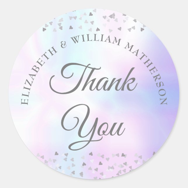 30th Wedding Anniversary Hearts Pearl Thank You Classic Round Sticker (Front)