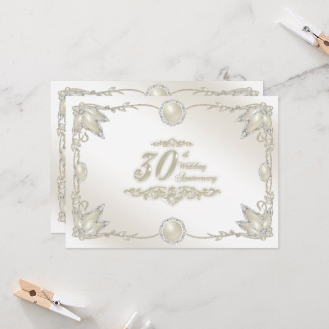 30th Wedding Anniversary Invitation (Front/Back In Situ)