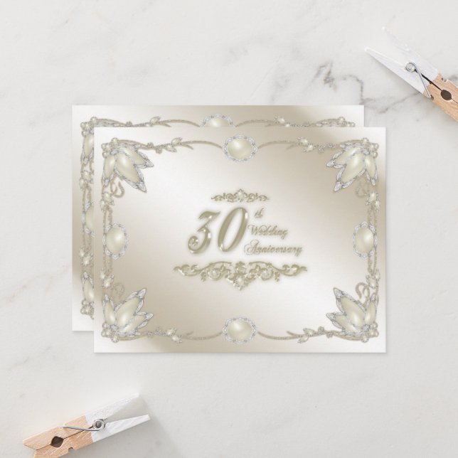 30th Wedding Anniversary Invitation (Front/Back In Situ)