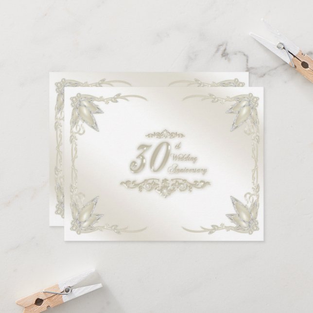 30th Wedding Anniversary Invitation (Front/Back In Situ)