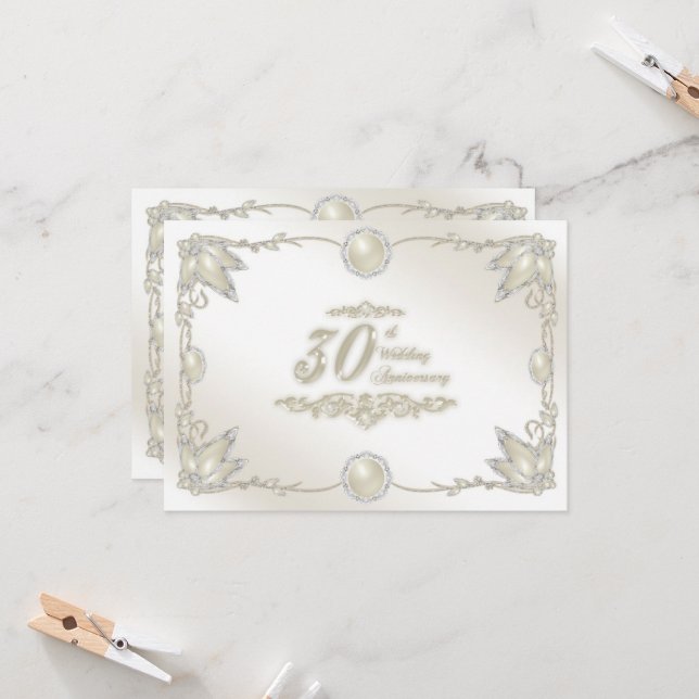 30th Wedding Anniversary Invitation (Front/Back In Situ)