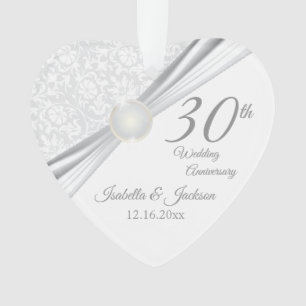 30th Wedding Anniversary Keepsake Design Ornament