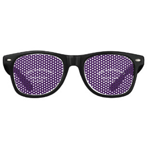 30th wedding anniversary name date purple simple  retro sunglasses