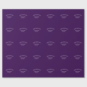 30th wedding anniversary name date purple simple wrapping paper