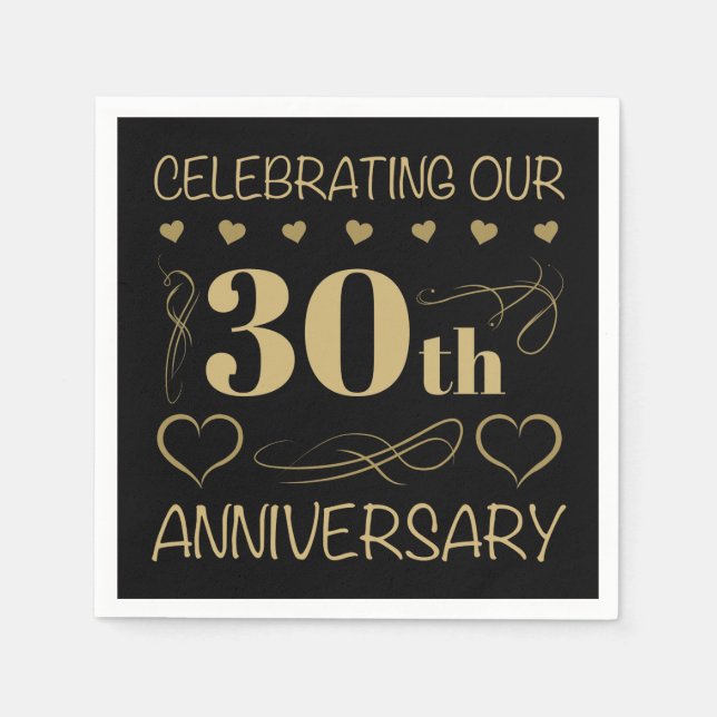 30th Wedding Anniversary Napkin (Front)