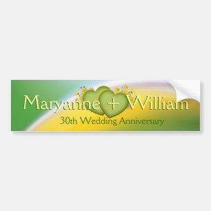30th Wedding Anniversary Party Decoration Bumper Sticker