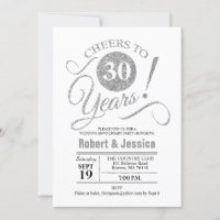 30th Wedding Anniversary Party - Silver White