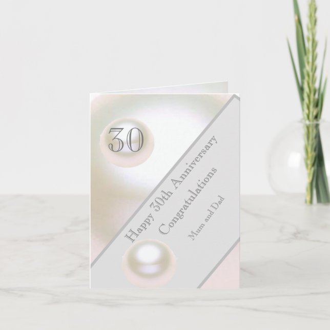 30th Wedding Anniversary Pearl Card (Front)