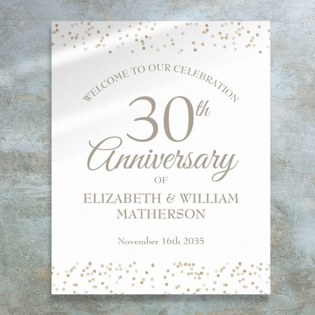 30th Wedding Anniversary Pearl Dust Welcome Sign (30th Wedding Anniversary Pearl Dust Welcome Sign)