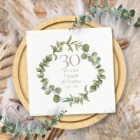 30th Wedding Anniversary Pearl Greenery Garland