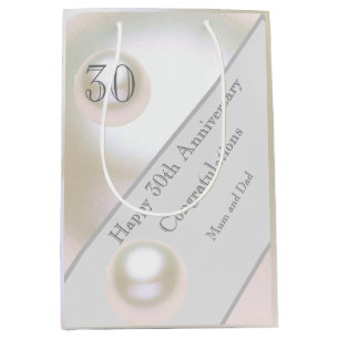 30th Wedding Anniversary Pearl  Medium Gift Bag
