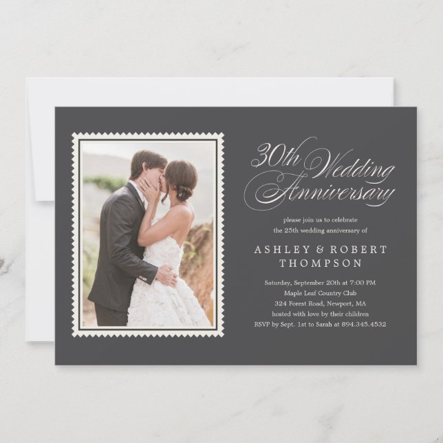 30th Wedding Anniversary Photo Invitations (Front)