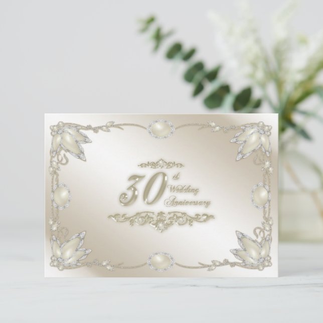30th Wedding Anniversary RSVP Invitation (Standing Front)