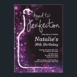 30th Wine Birthday Aged to Perfection Purple Invitation<br><div class="desc">30th Wine Birthday Invitation. Aged to Perfection. Black and Purple Glitter. Red Wine. Wine Tasting Invitation. Black and Gold Glitter Champagne. 18th 20th 21st 30th 40th 50th 60th 70th 80th 90th 100th, Any Ages. For further customization, please click the "Customize it" button and use our design tool to modify this...</div>
