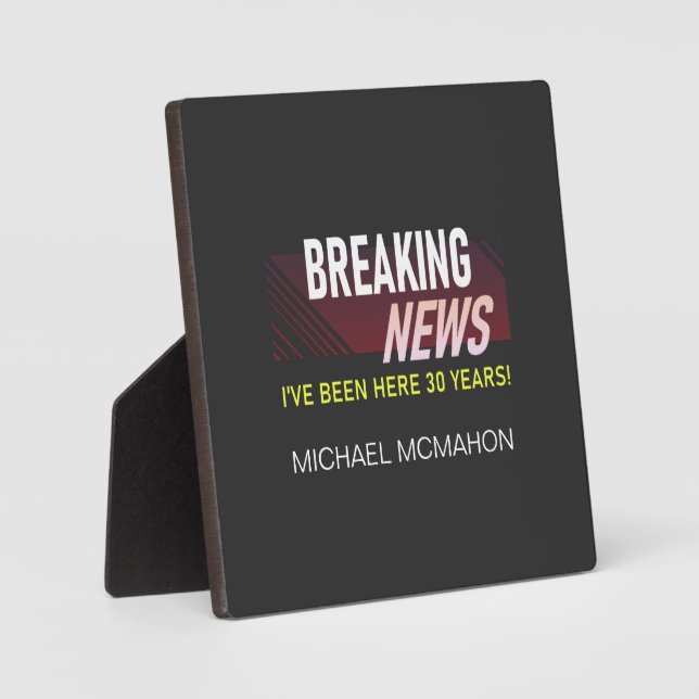 30th Work Anniversary Tabletop Plaque with Easel (Front)