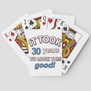 30th year birthday designs playing cards