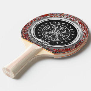 [310] Vegvisir - Viking Silver Magic Runic Compass Ping Pong Paddle